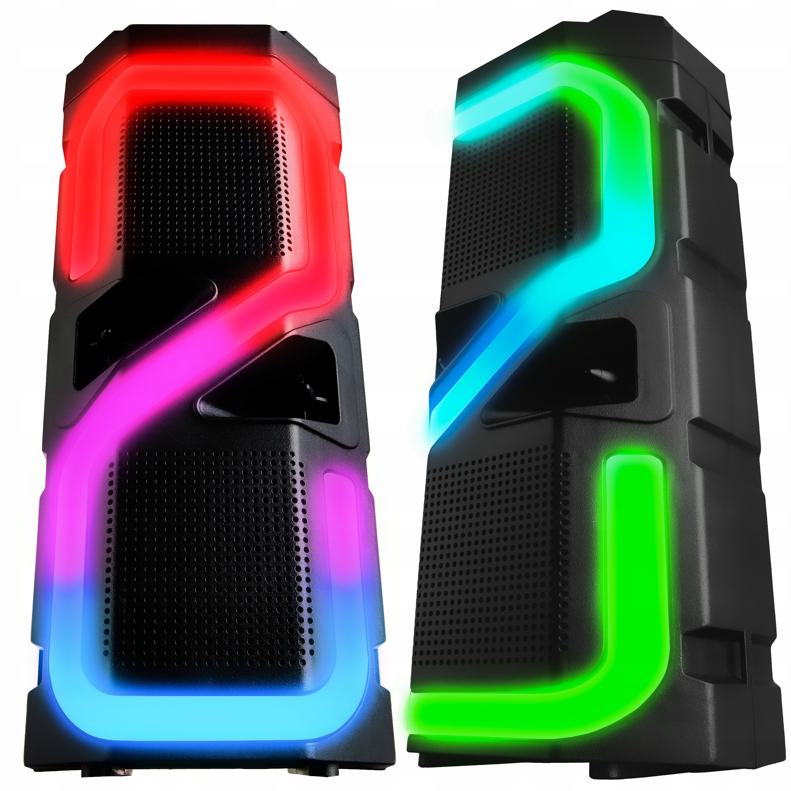 PartyTech Bazooka prenosný reproduktor Prenosný aktívny karaoke audio systém LED čierny 1200 W